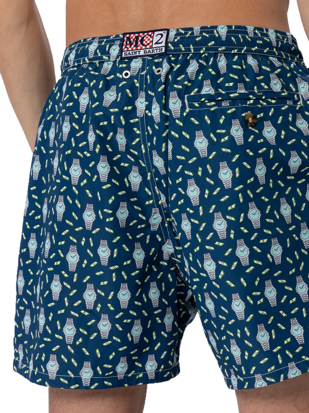 Herren-Badeshorts aus leichtem Stoff Lighting Micro Fantasy mit Uhrenaufdruck