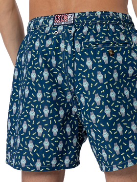 Herren-Badeshorts aus leichtem Stoff Lighting Micro Fantasy mit Uhrenaufdruck