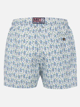 Herren-Badeshorts aus leichtem Stoff Lighting Micro Fantasy mit Gin-Tonic-Aufdruck
