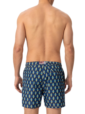 Lightweight fabric swim shorts Lighting with watch print