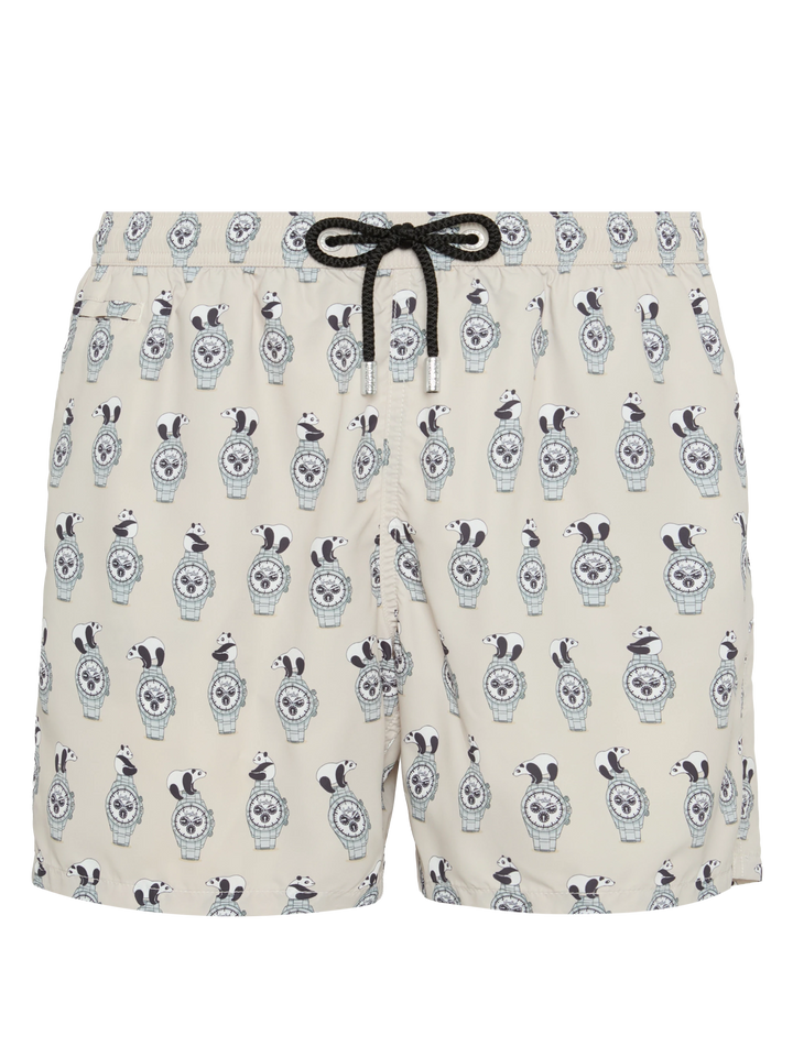 Lightweight fabric swim shorts Lighting with watch print - MC2 Saint Barth