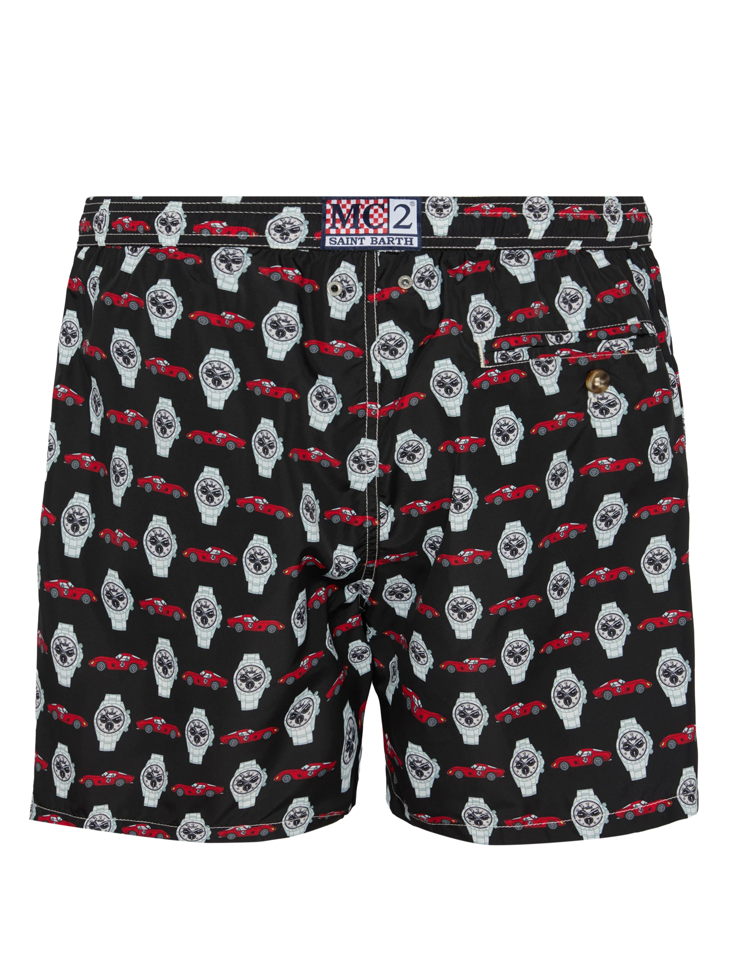 Lightweight fabric swim shorts Lighting with watch print - MC2 Saint Barth