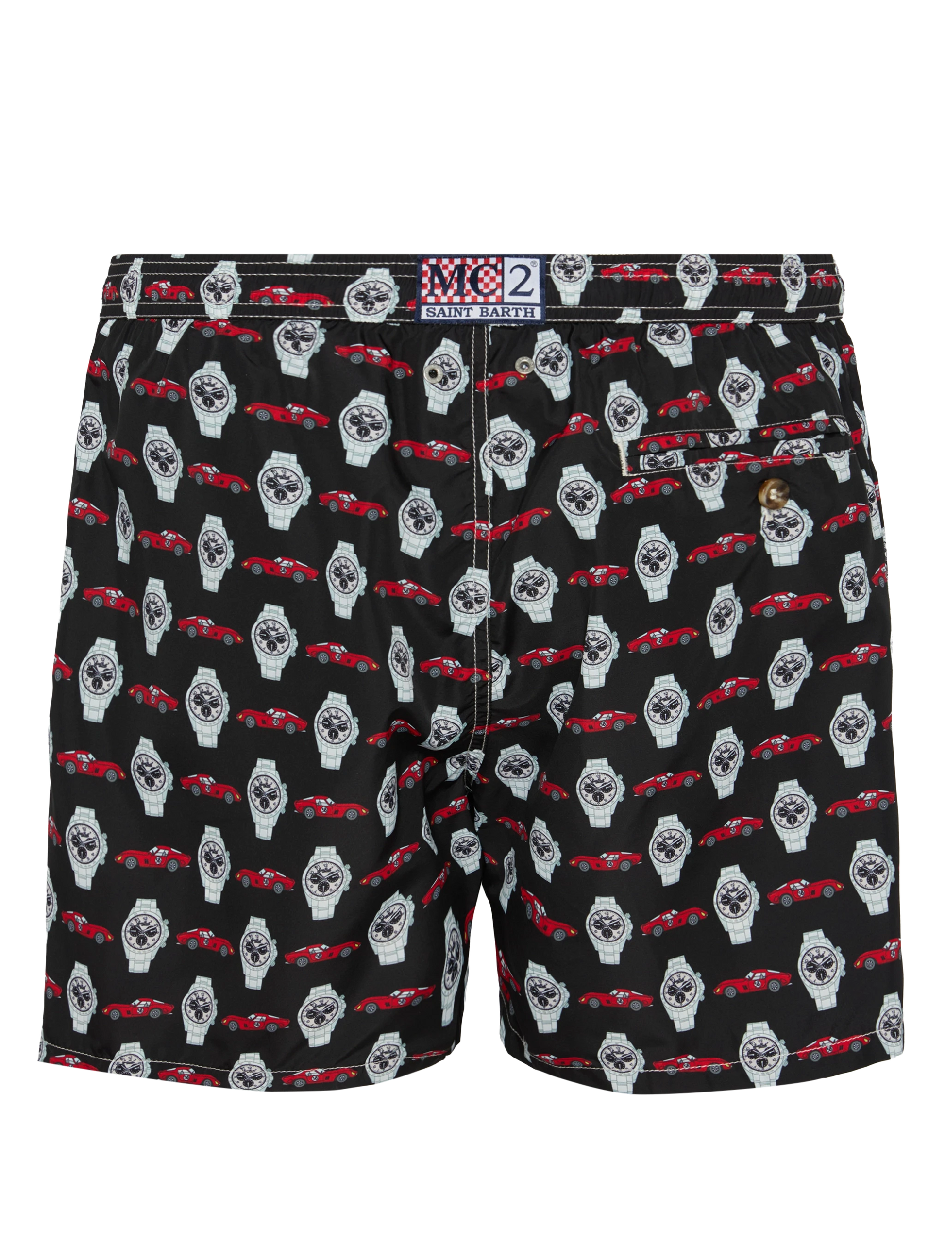 Lightweight fabric swim shorts Lighting with watch print - MC2 Saint Barth