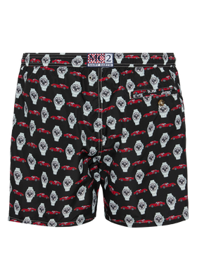 Lightweight fabric swim shorts Lighting with watch print - MC2 Saint Barth