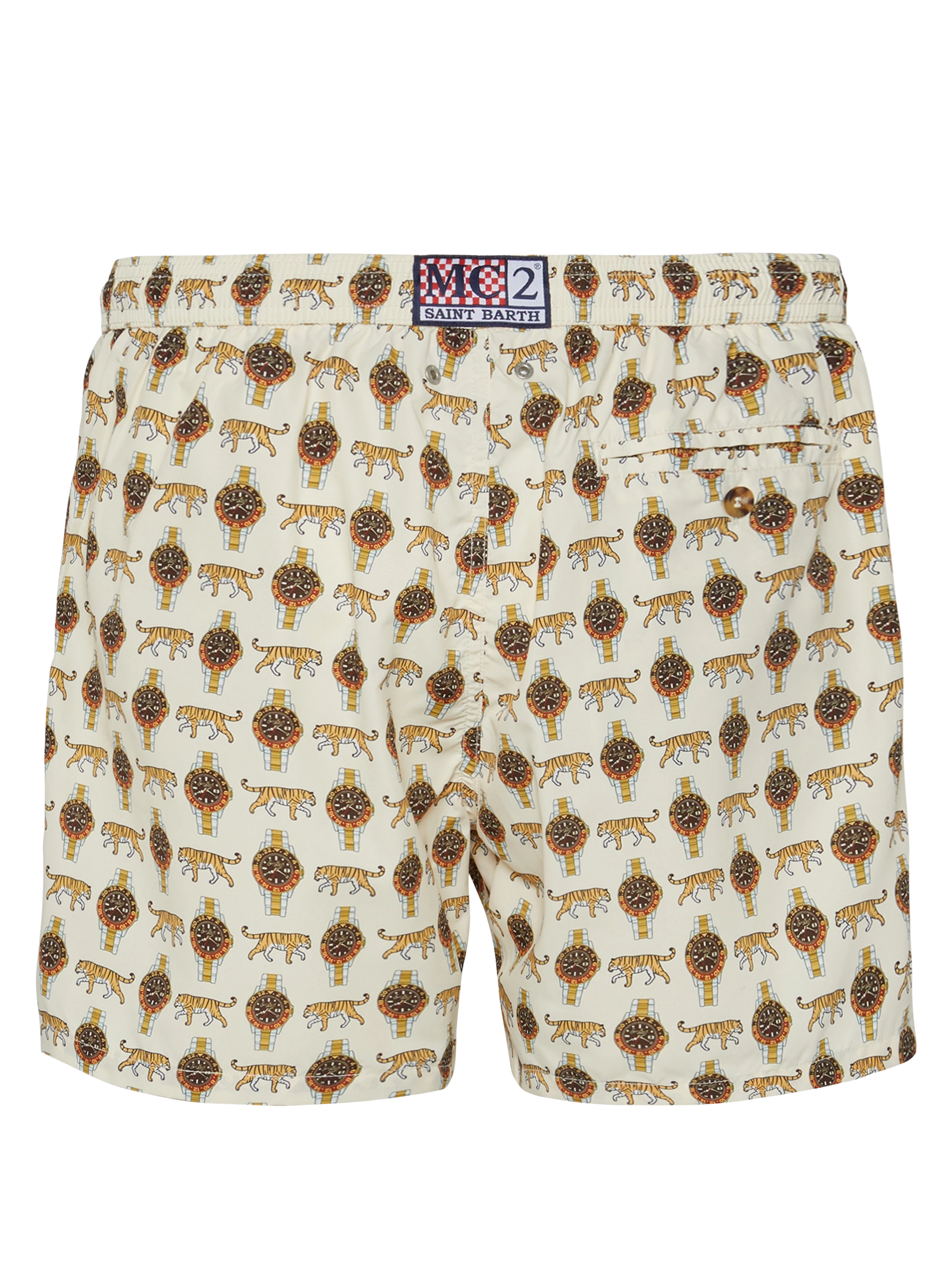 Lightweight fabric swim shorts Lighting with watch print - MC2 Saint Barth