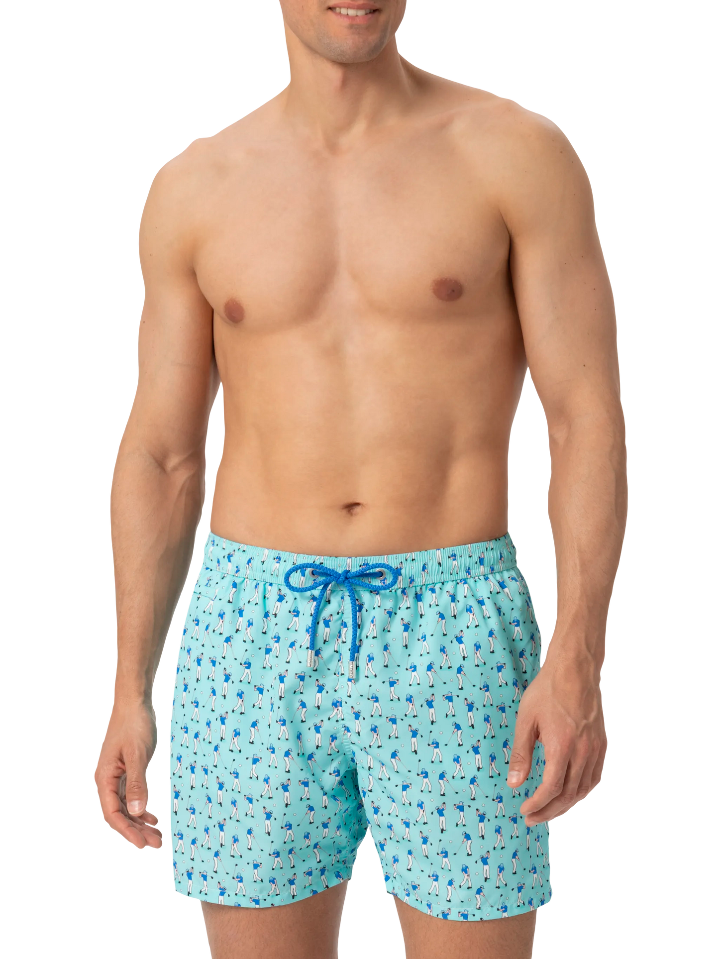 Badeshorts aus leichtem Stoff „Lighting“ mit Golfspieler-Print