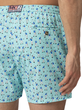 Badeshorts aus leichtem Stoff „Lighting“ mit Golfspieler-Print