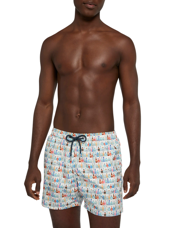 Lightweight fabric swim shorts Lighting with bottles print - MC2 Saint Barth