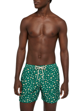 Lightweight fabric swim shorts Lighting with architect mood print