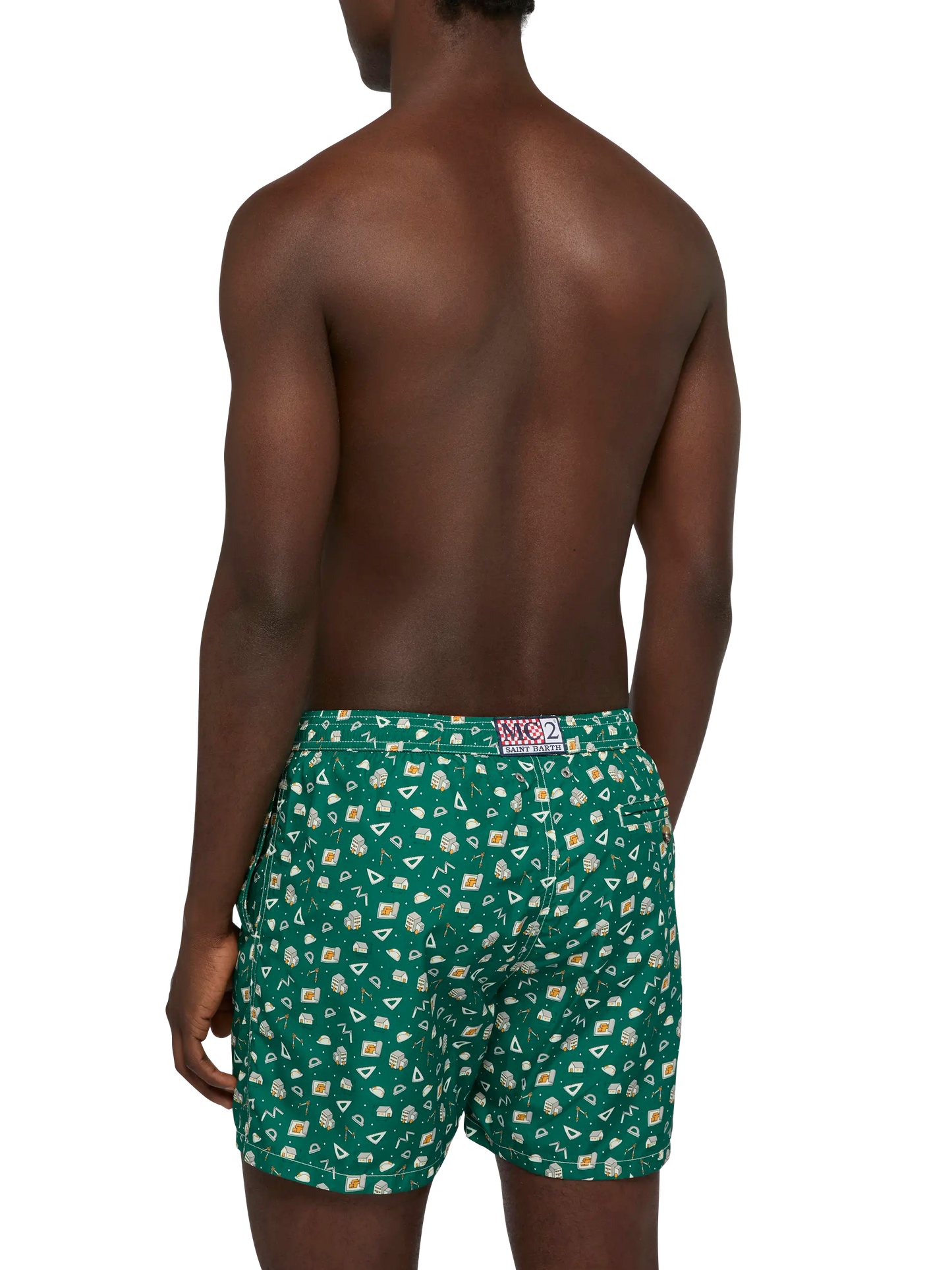 Lightweight fabric swim shorts Lighting with architect mood print