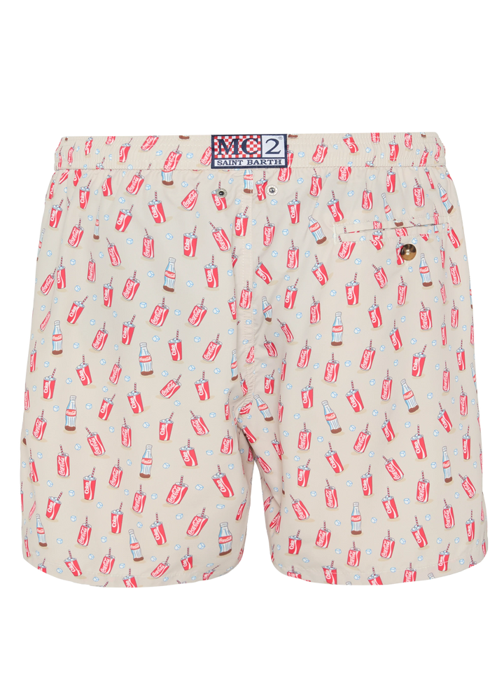 Lightweight fabric swim shorts Lighting with Inter print | COCA COLA SPECIAL EDITION - MC2 Saint Barth