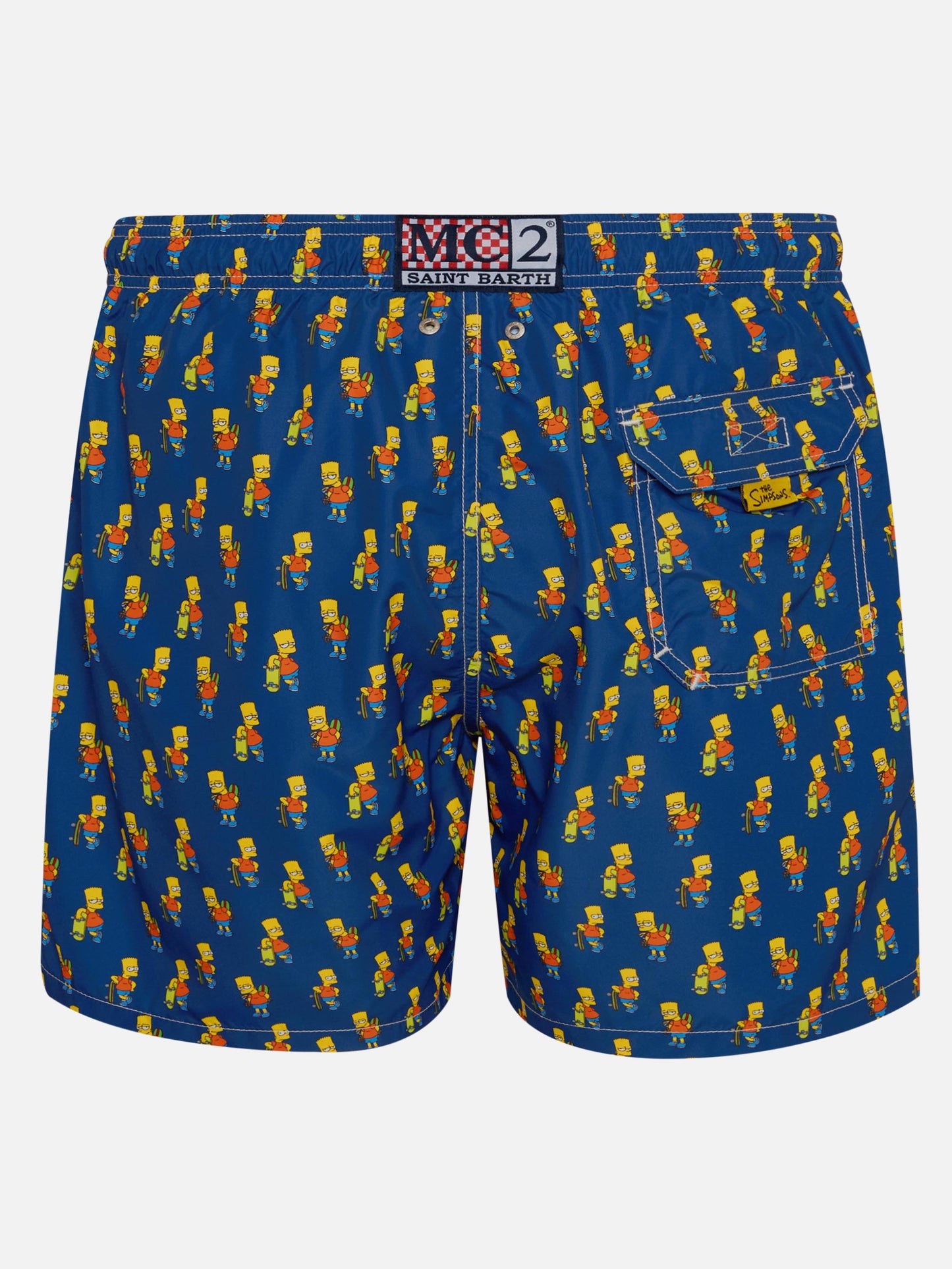 Herren-Badeshorts aus leichtem Stoff mit Skater-Bart-Aufdruck | DIE SIMPSONS-SONDERAUSGABE