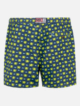 Herren-Badeshorts aus leichtem Stoff mit Fisch- und Oktopus-Print