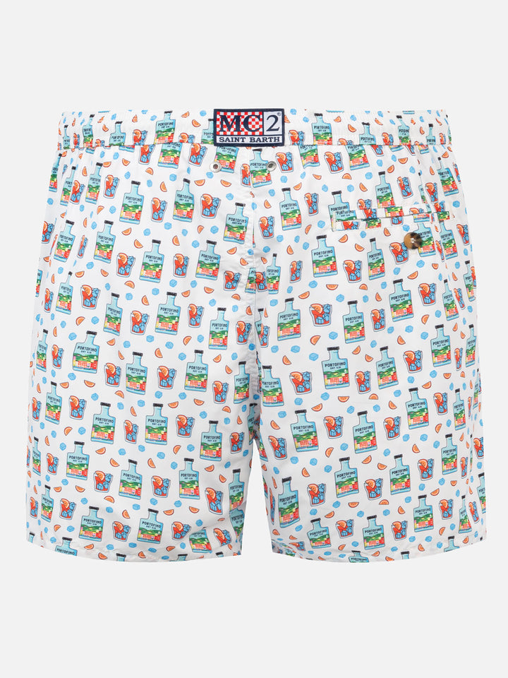 Costume da bagno da uomo in tessuto leggero con stampa Gin | PORTOFINO DRY GIN EDIZIONE SPECIALE