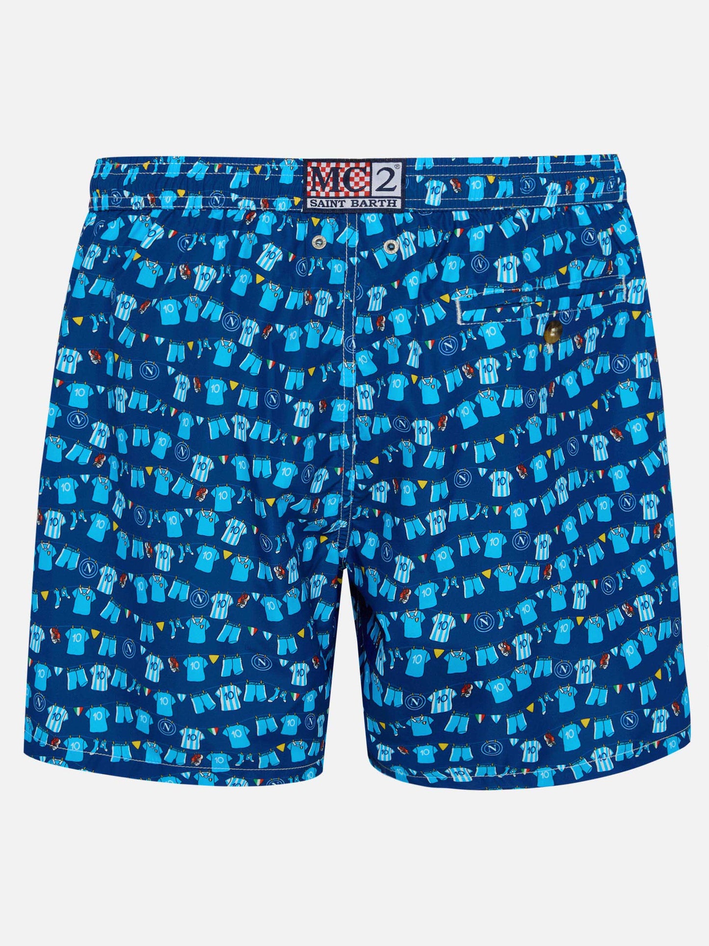 Navy blue Lighting Micro Fantasy swim shorts with SSC Napoli Balconi print | SSC NAPOLI SPECIAL EDITION