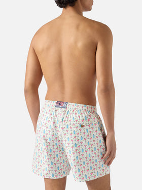 White Lighting Micro swim shorts with cosmo all-over print