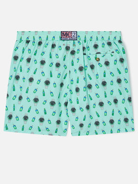 Mint green Lighting Micro swim shorts with left watch print