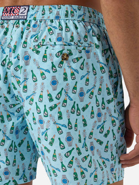 Costume mare Lighting Micro azzurro con stampa watch sabrage