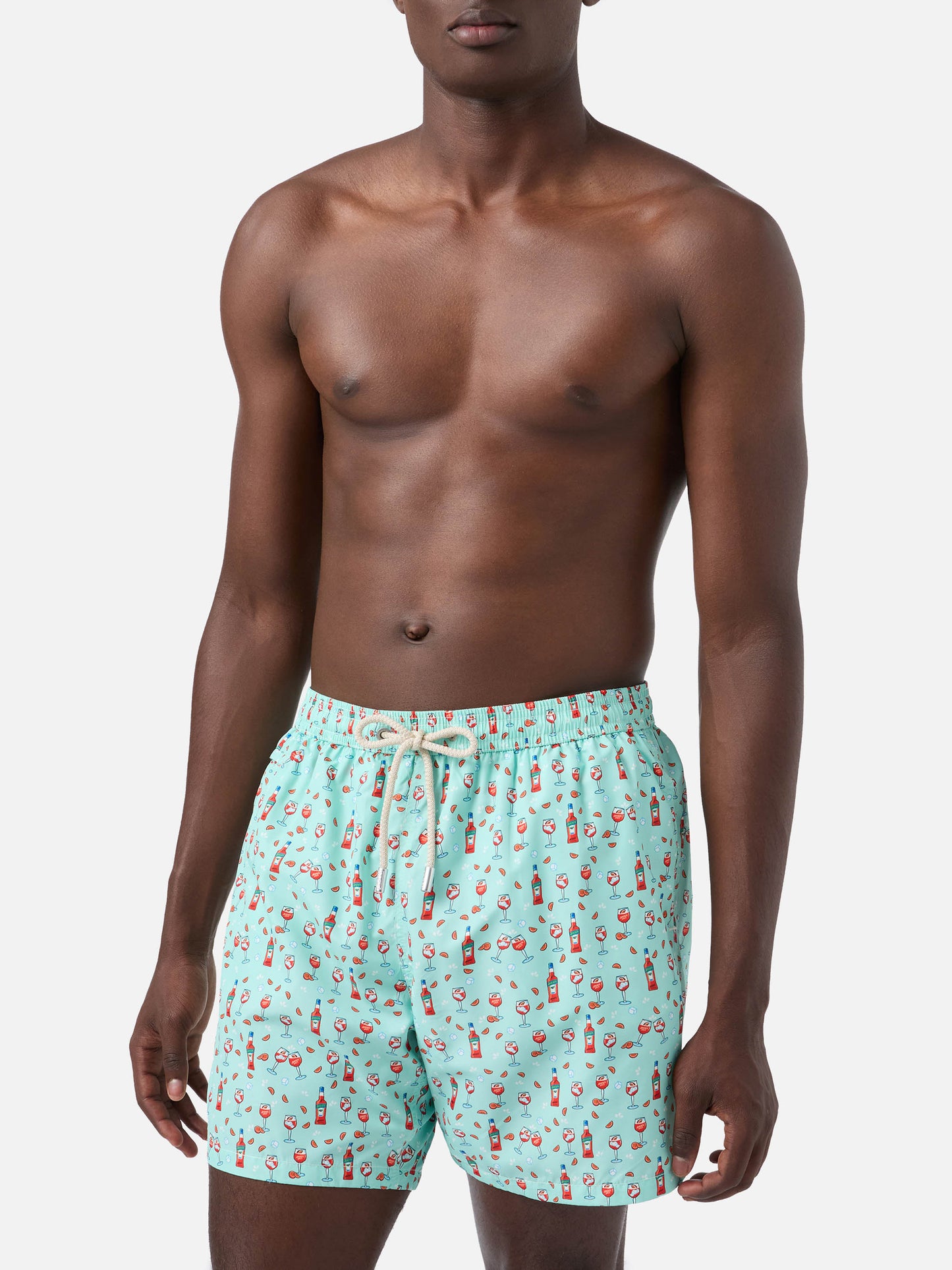 Light green Lighting Micro swim shorts with Aperol print | Special Edition