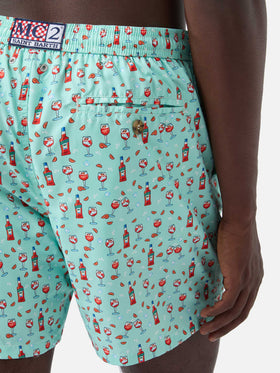 Light green Lighting Micro swim shorts with Aperol print | Special Edition
