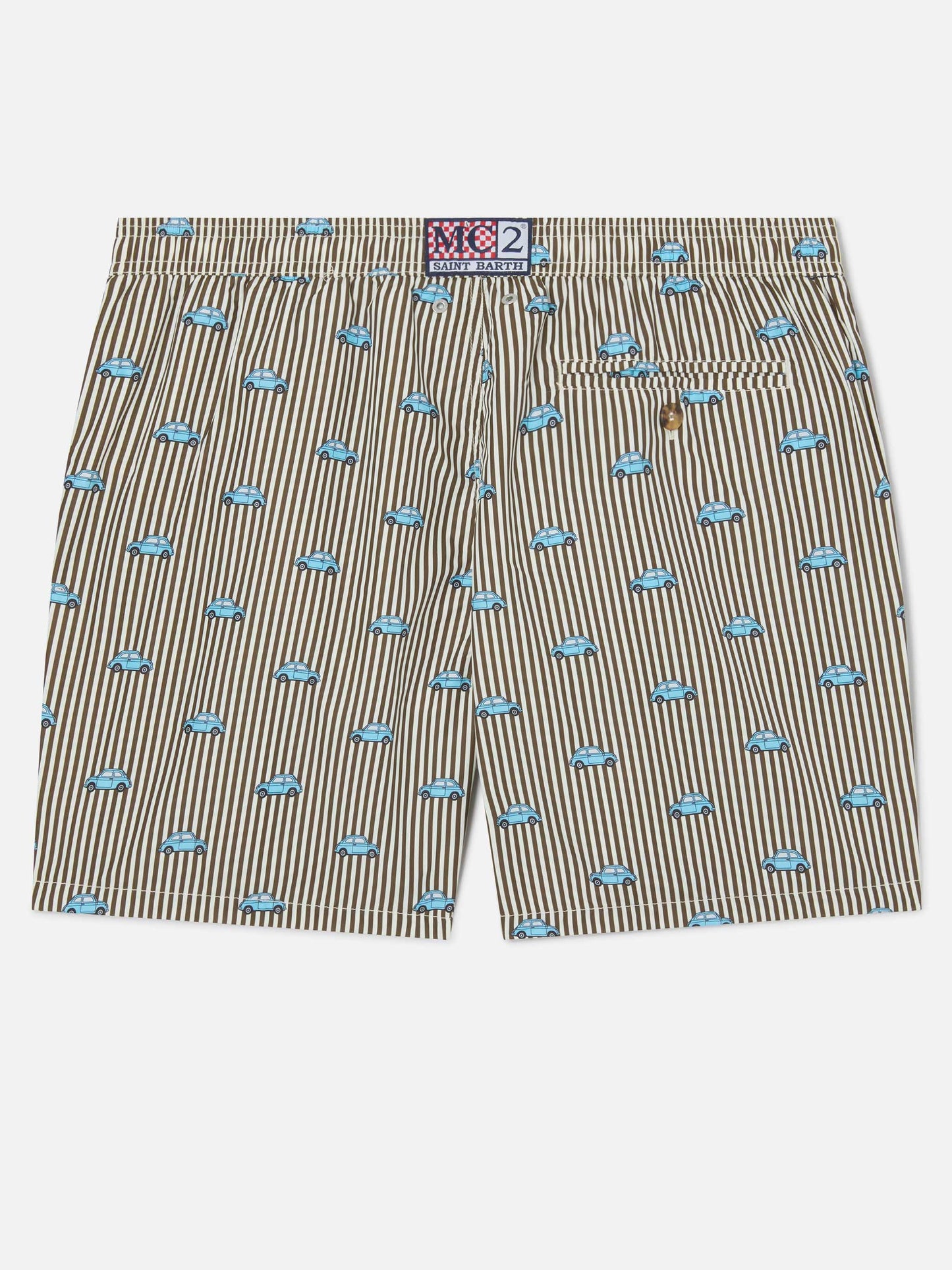 Striped Lighting Micro swim shorts with Fiat 500 print | Special edition