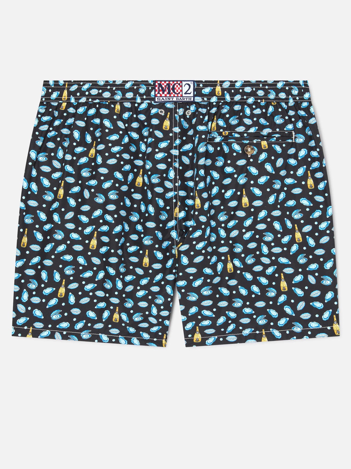 Black Lighting Micro swim shorts with watch and oyster print