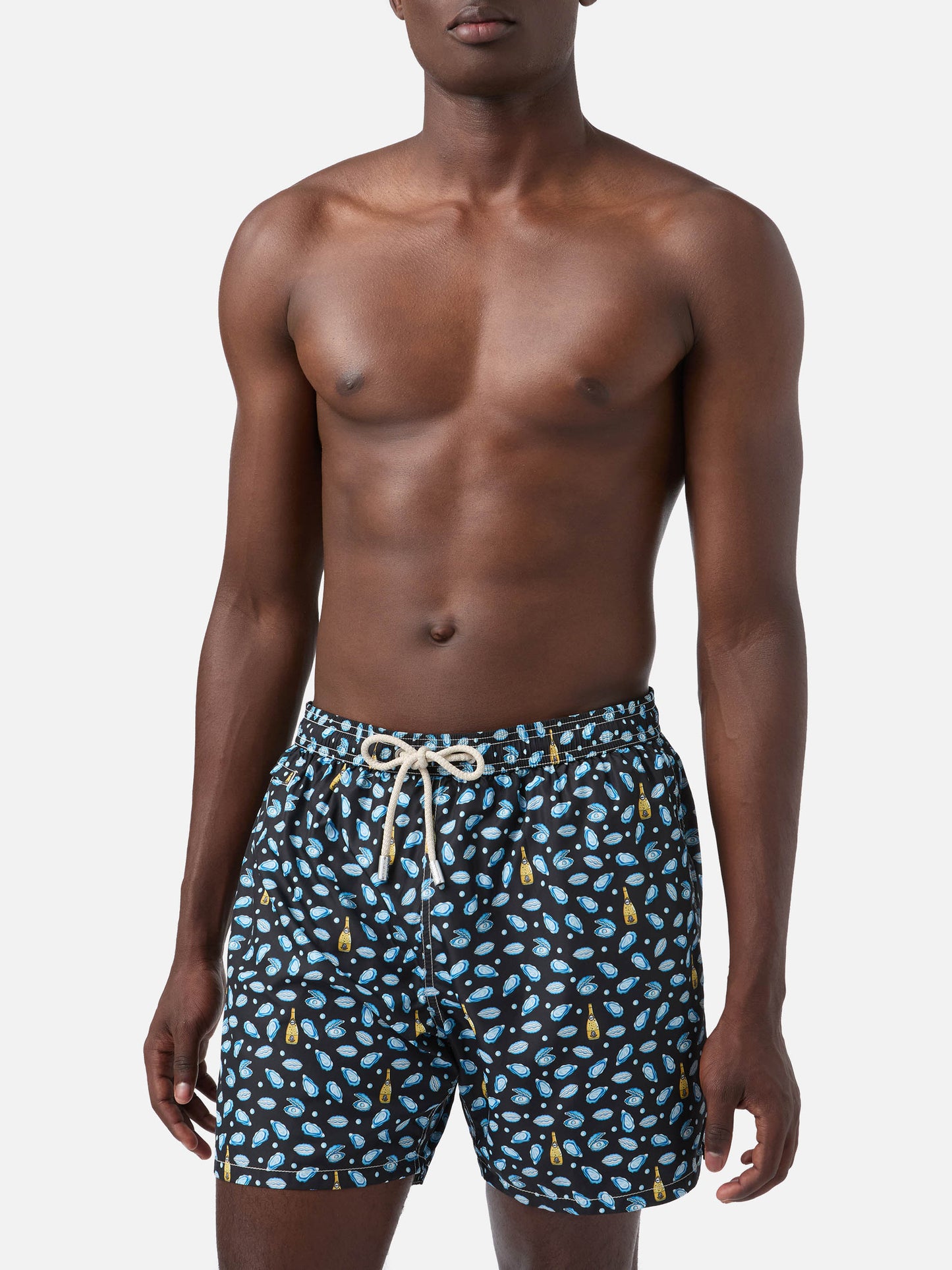 Black Lighting Micro swim shorts with watch and oyster print