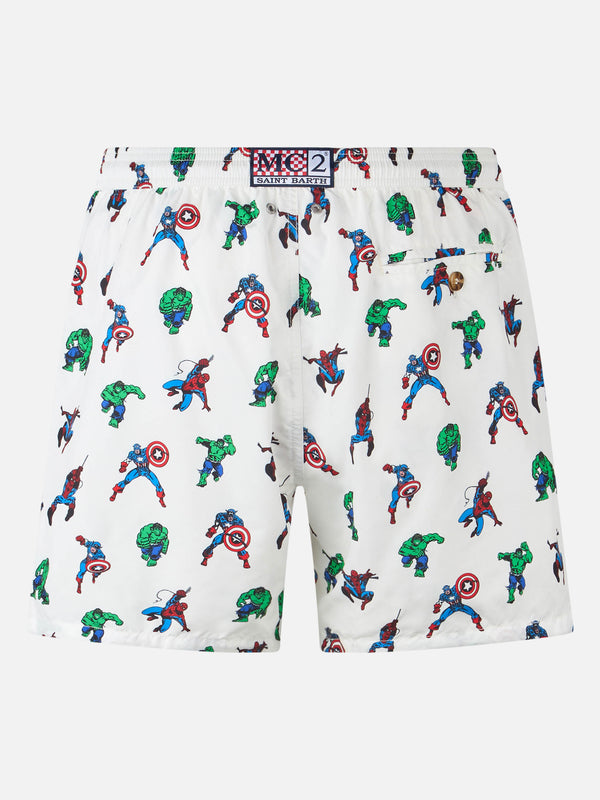 Man lightweight fabric swim-shorts Lighting Micro Fantasy with Marvel Super Heroes print | MARVEL SPECIAL EDITION