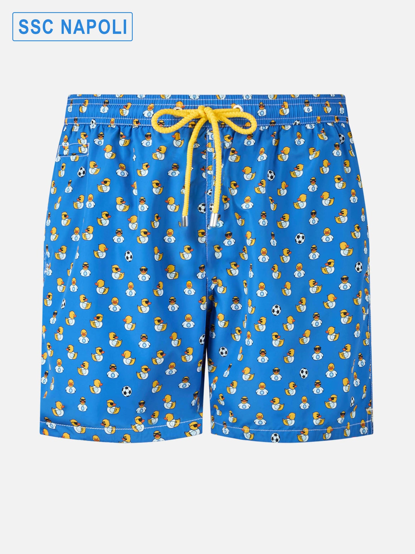Costume da bagno da uomo in tessuto leggero con stampa logo Ducky e Napoli | SSC NAPOLI SPECIAL EDITION