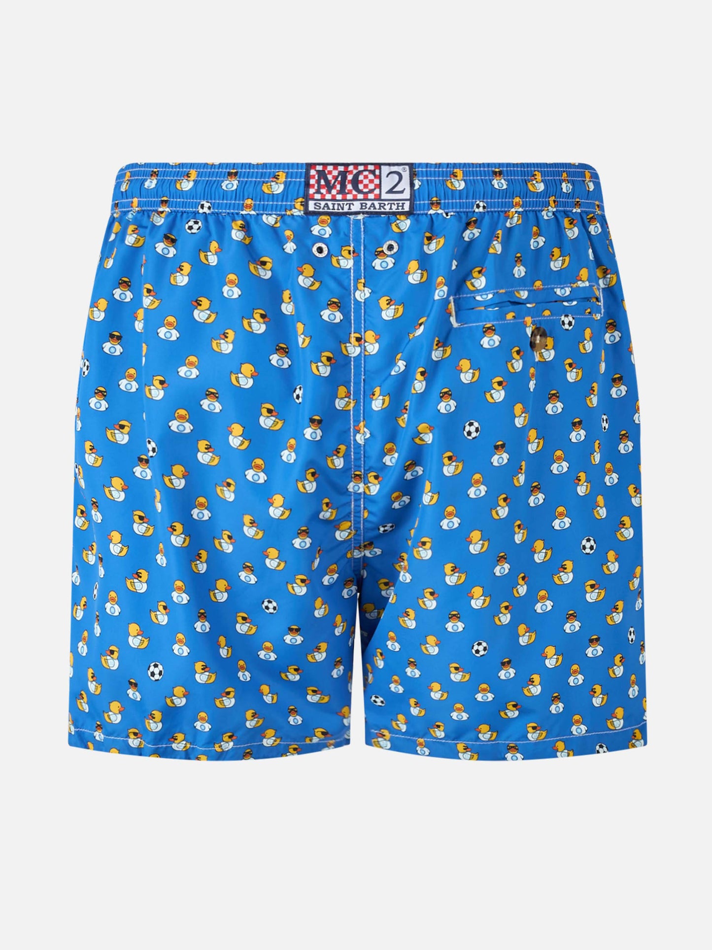 Costume da bagno da uomo in tessuto leggero con stampa logo Ducky e Napoli | SSC NAPOLI SPECIAL EDITION