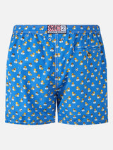 Badeshorts aus leichtem Stoff für Herren mit Ducky- und Napoli-Logo-Aufdruck | SSC NAPOLI SPECIAL EDITION