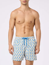 Man lightweight fabric swim shorts with Blanc 1664 print | BLANC 1664 SPECIAL EDITION