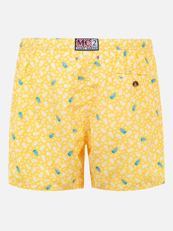 Light fabric swim shorts jellyfish print