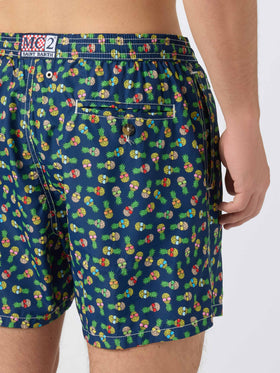Leichte Badehose aus leuchtendem Stoff mit Ananas-Print