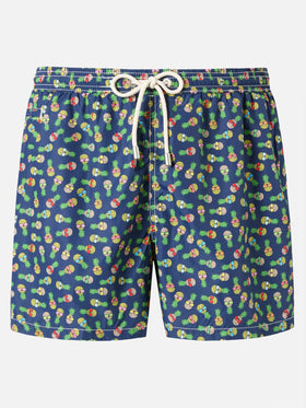 Leichte Badehose aus leuchtendem Stoff mit Ananas-Print
