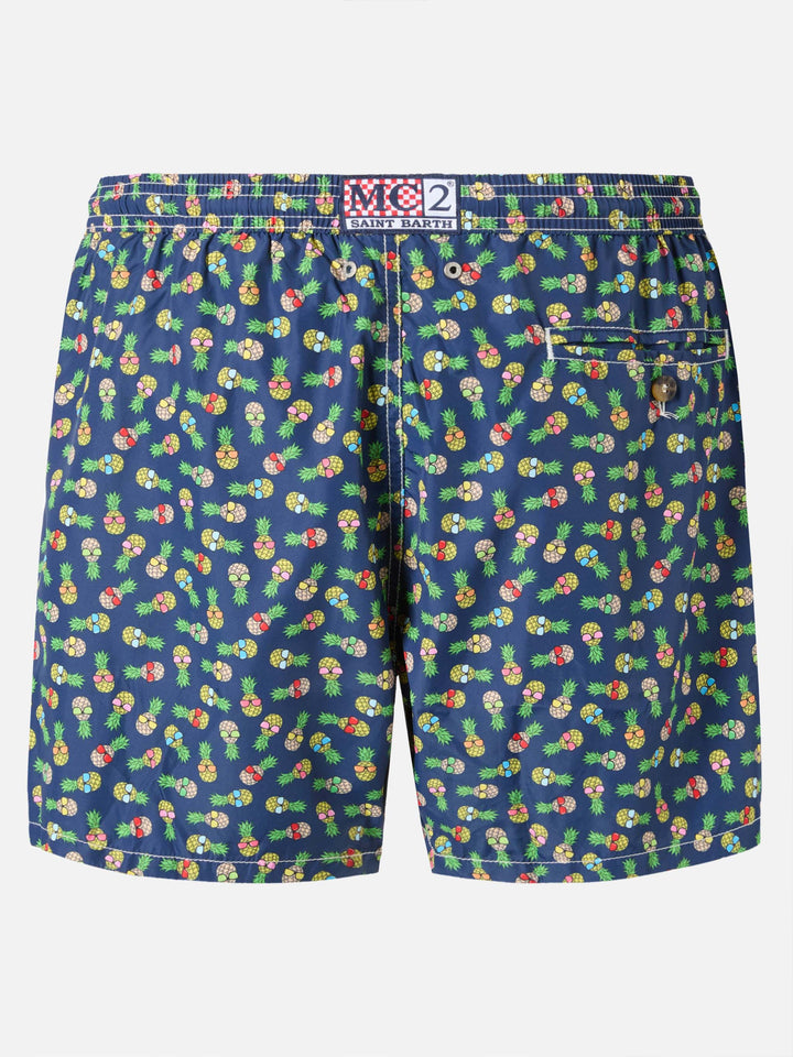 Lightweight fabric swim shorts Lighting with pineapple print