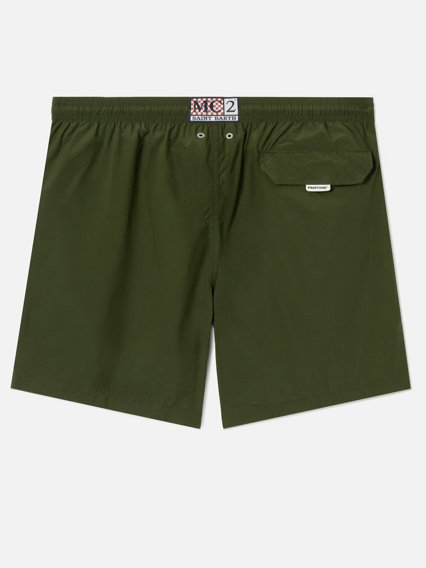 Lighting Pantone swim shorts in solid military green | Special Edition