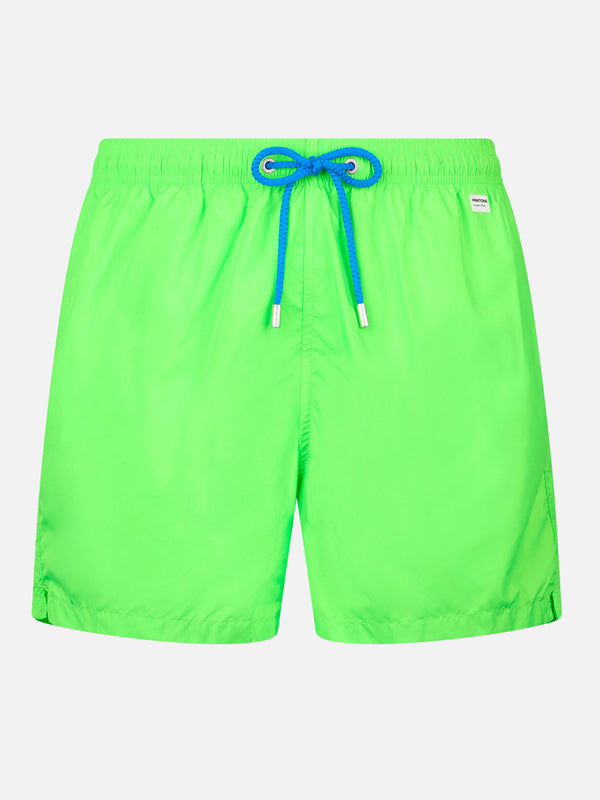 Costume da bagno da uomo in tessuto leggero verde fluo Lighting Pantone | EDIZIONE SPECIALE PANTONE