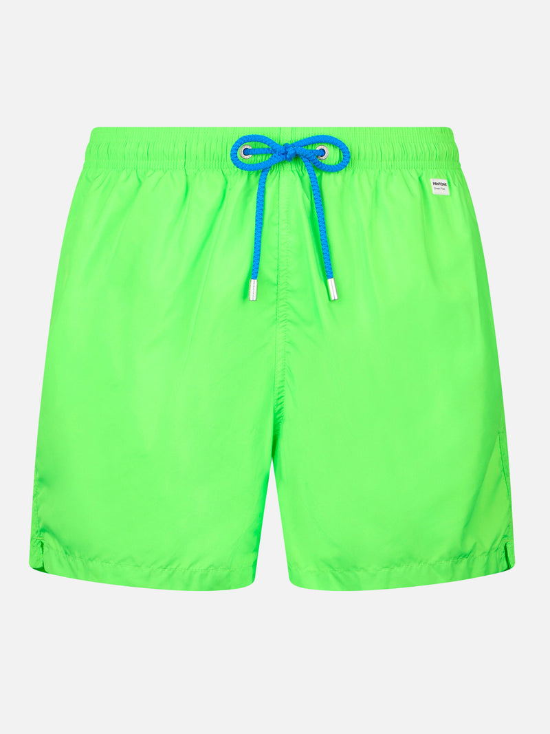 Costume da bagno da uomo in tessuto leggero verde fluo Lighting Pantone | EDIZIONE SPECIALE PANTONE