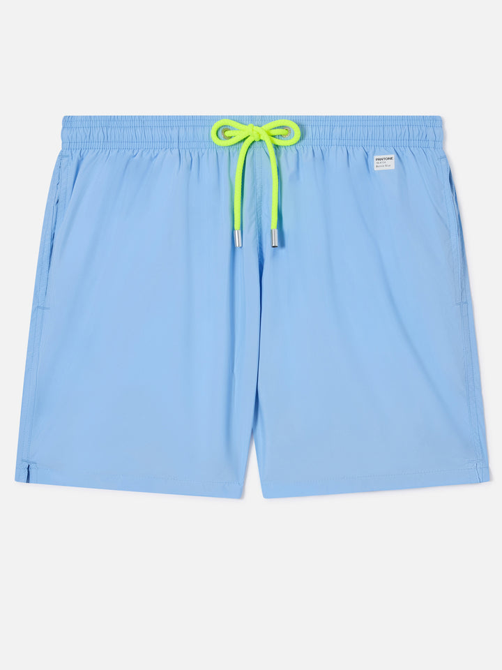 Himmelblaue Badeshorts aus leichtem Stoff für Herren Lighting Pantone | PANTONE® SPECIAL EDITION