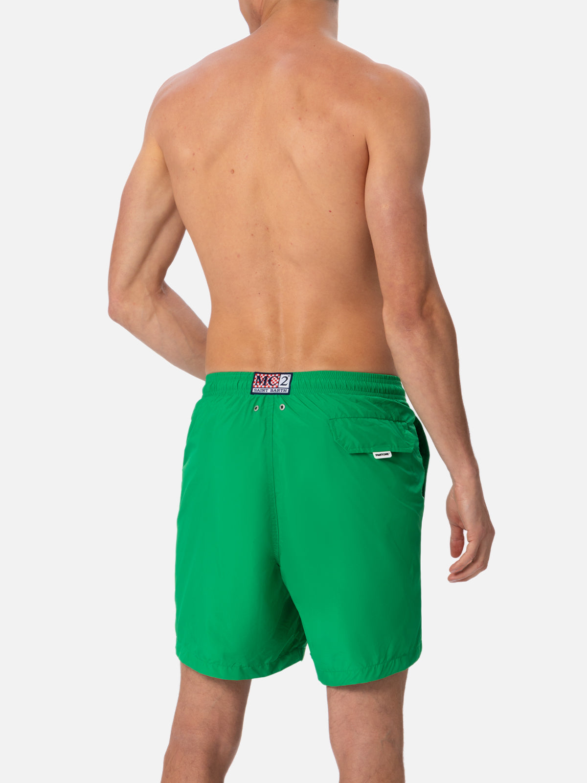 Man lightweight fabric grass green swim-shorts Lighting Pantone | PANTONE® SPECIAL EDITION