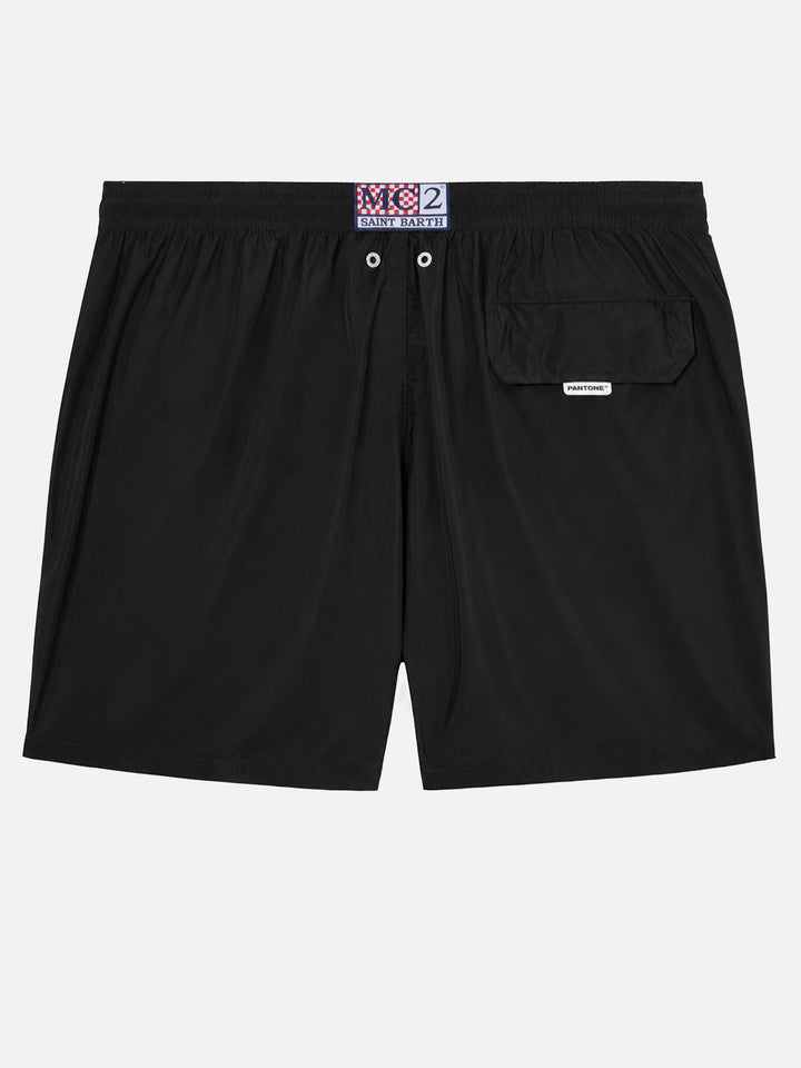 Schwarze Badeshorts für Herren aus leichtem Stoff Lighting Pantone | PANTONE® SPECIAL EDITION