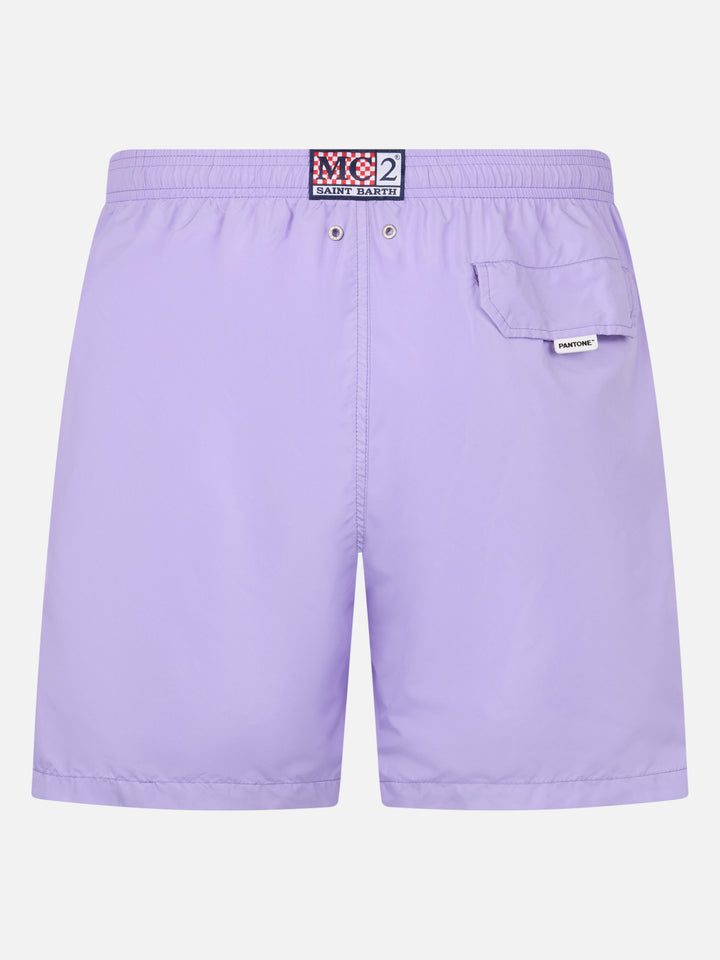 Man lightweight fabric lilac swim-shorts Lighting Pantone | PANTONE® SPECIAL EDITION - MC2 Saint Barth