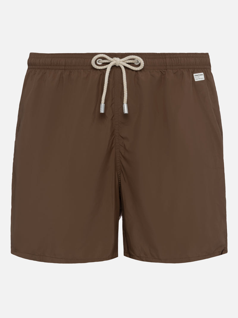 Lightweight fabric brown swim shorts Lighting Pantone | PANTONE® SPECIAL EDITION