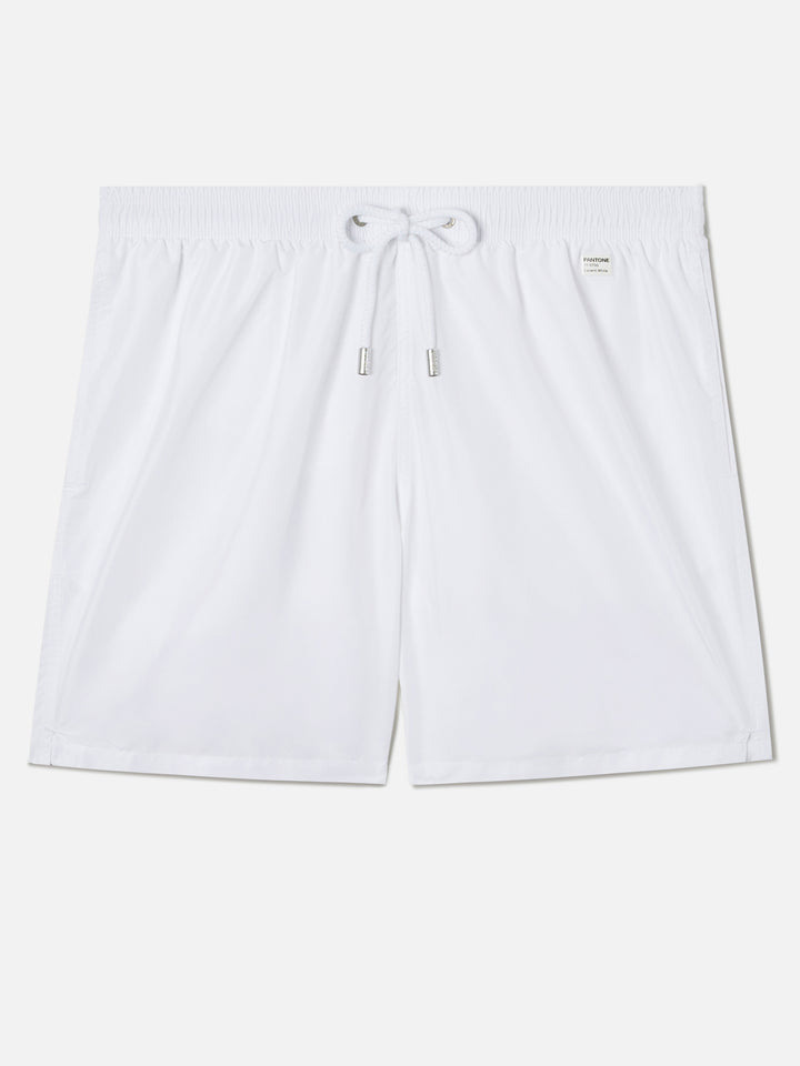 Lighting Pantone swim shorts in solid white | Special Edition