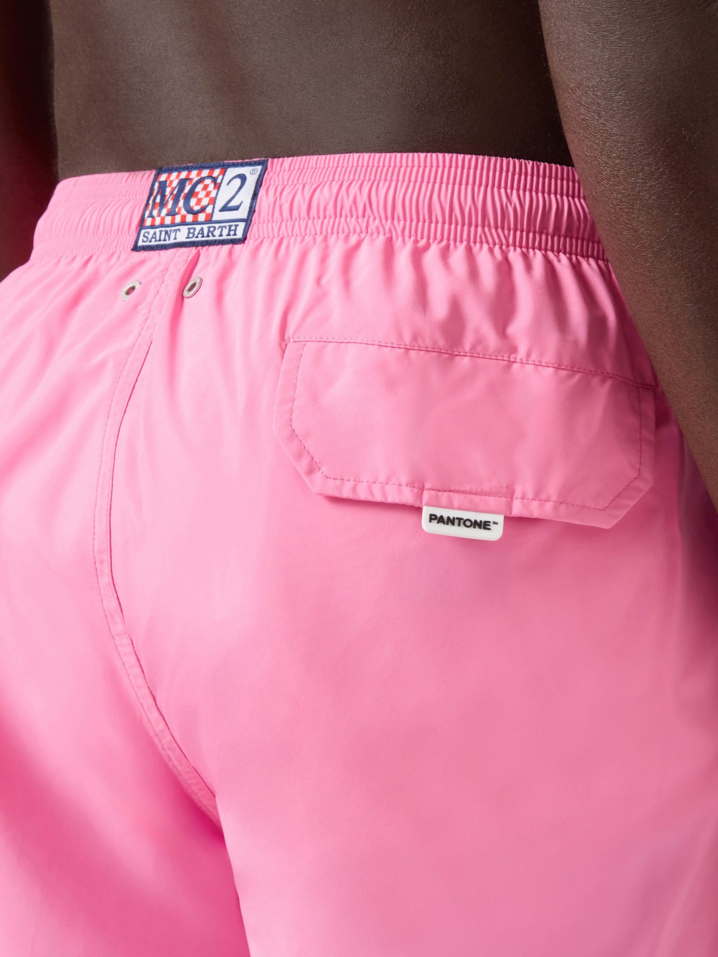 Lighting Pantone swim shorts in solid pink | Special Edition