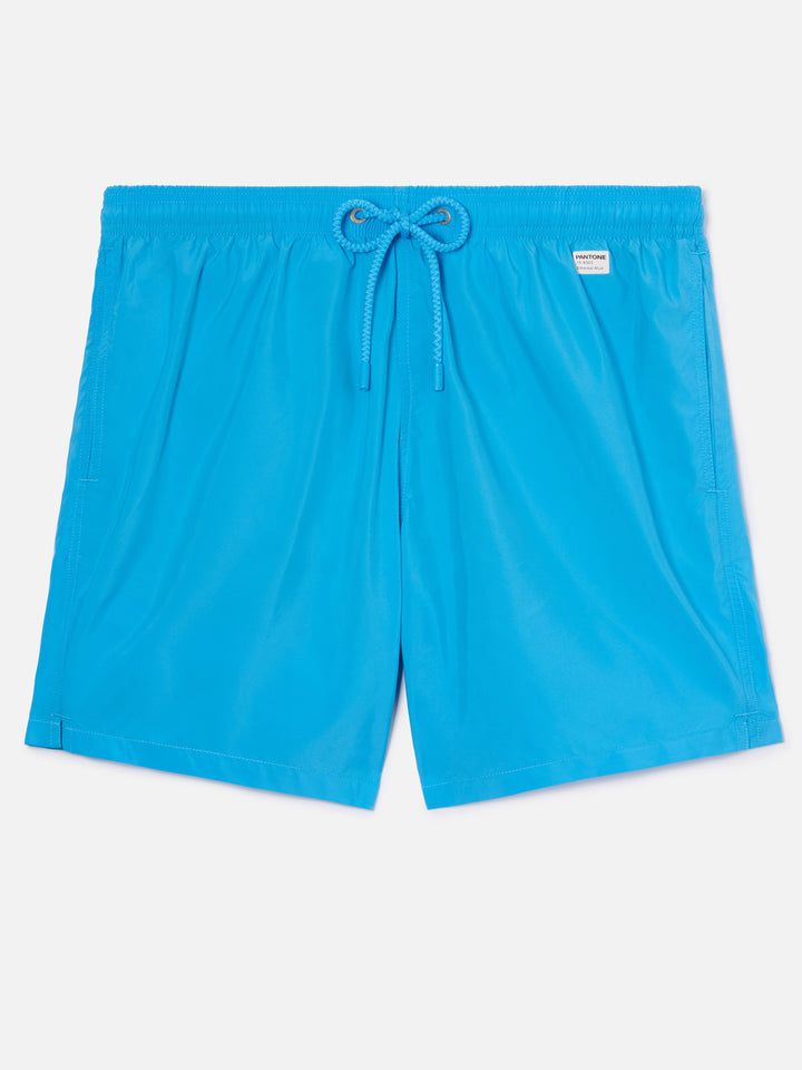 Lighting Pantone swim shorts in solid sky blue | Special Edition