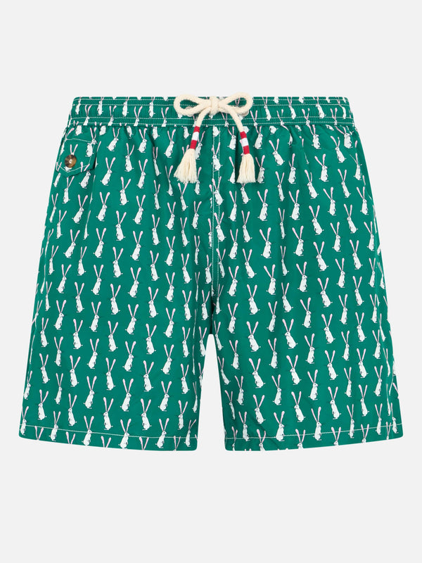 Badeshorts für Herren aus leichtem Stoff Lighting 70 mit Kaninchen-Print