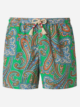 Lightweight fabric swim-shorts Lighting 70 with paisley print