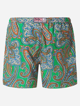 Lightweight fabric swim-shorts Lighting 70 with paisley print